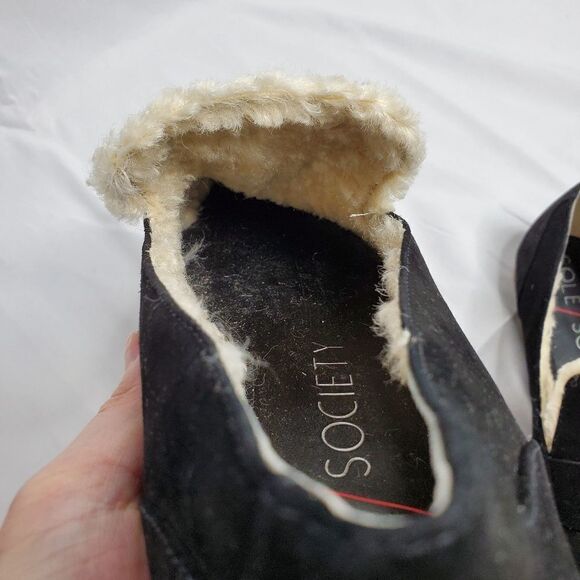 SOLE SOCIETY loafer Bettina black leather faux fur lined shoe 9.5 - Picture 7 of 8